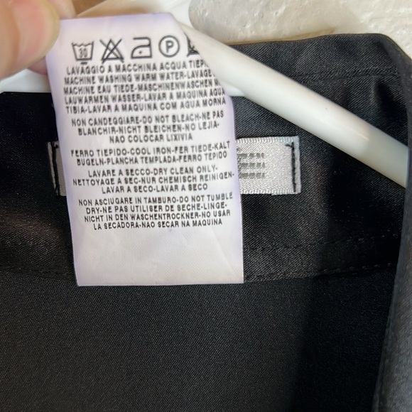 Naracamicie Black Long Sleeveve Satin Blouse Top - Picture 5 of 9